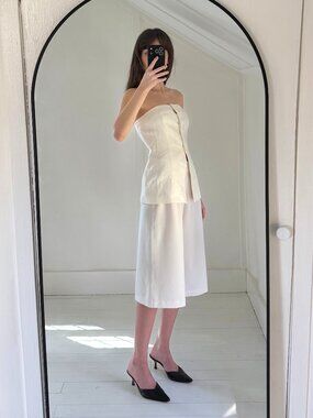 Spacegirlz Vintage Y2K Wide Leg Cropped Culotte Pants Size 5 White